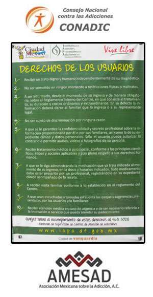 CENADIC, IAPA: Derechos de los Usuarios y Asociación Méxicana sobre la adicción AC
